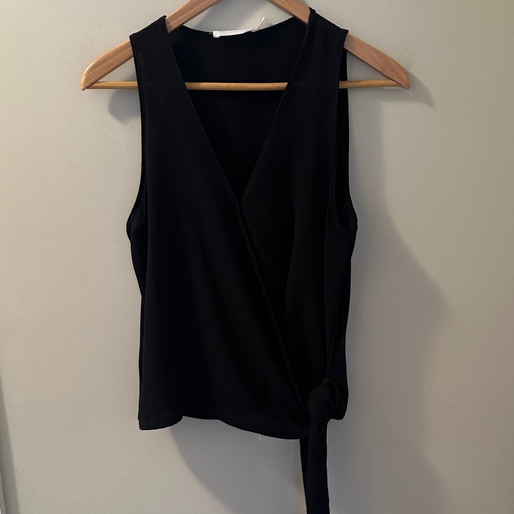 All in Favor Black Wrap Blouse